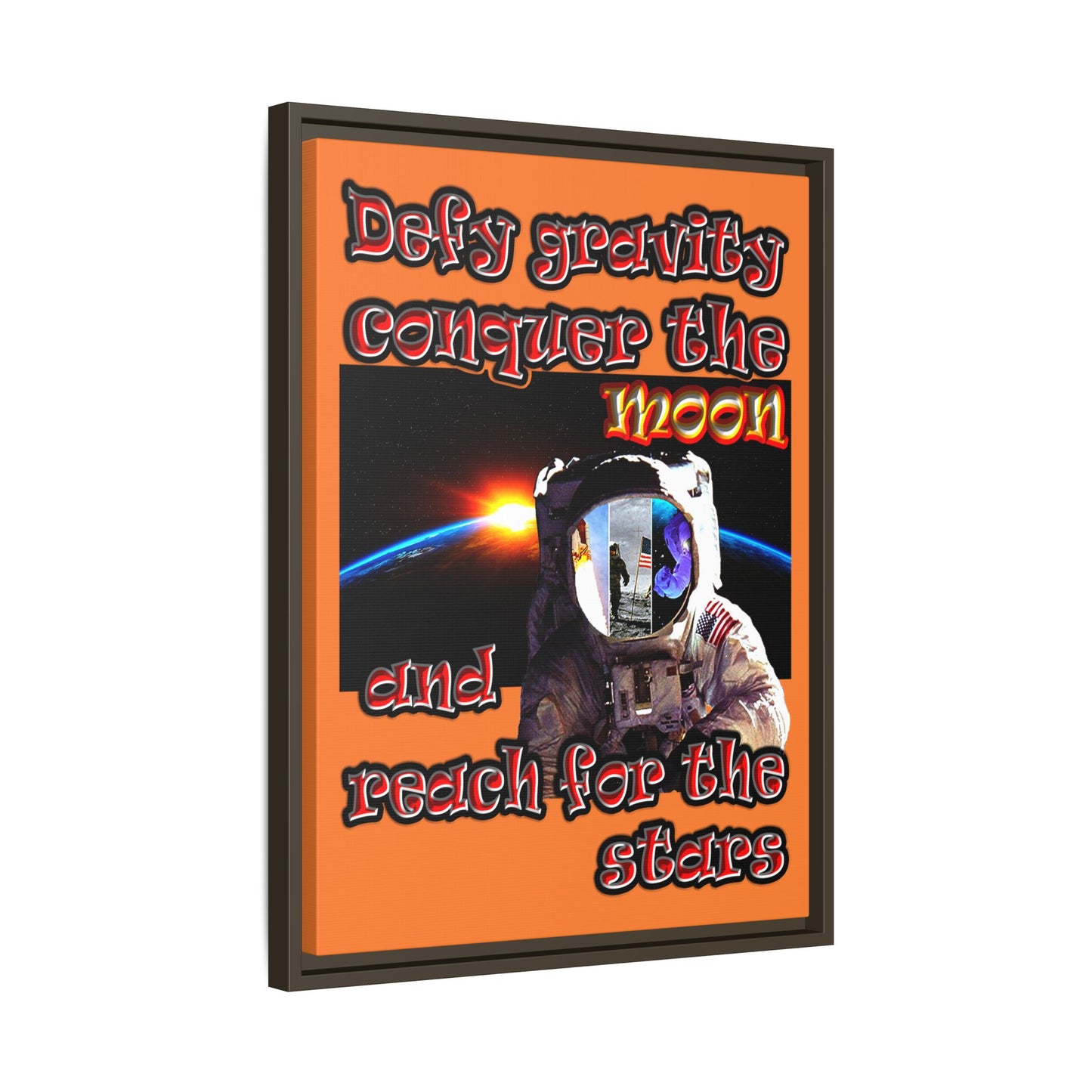 defy conquer reach - framed canvas art (crusta)