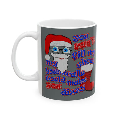 santa's shoes - White Mug (dark grey)