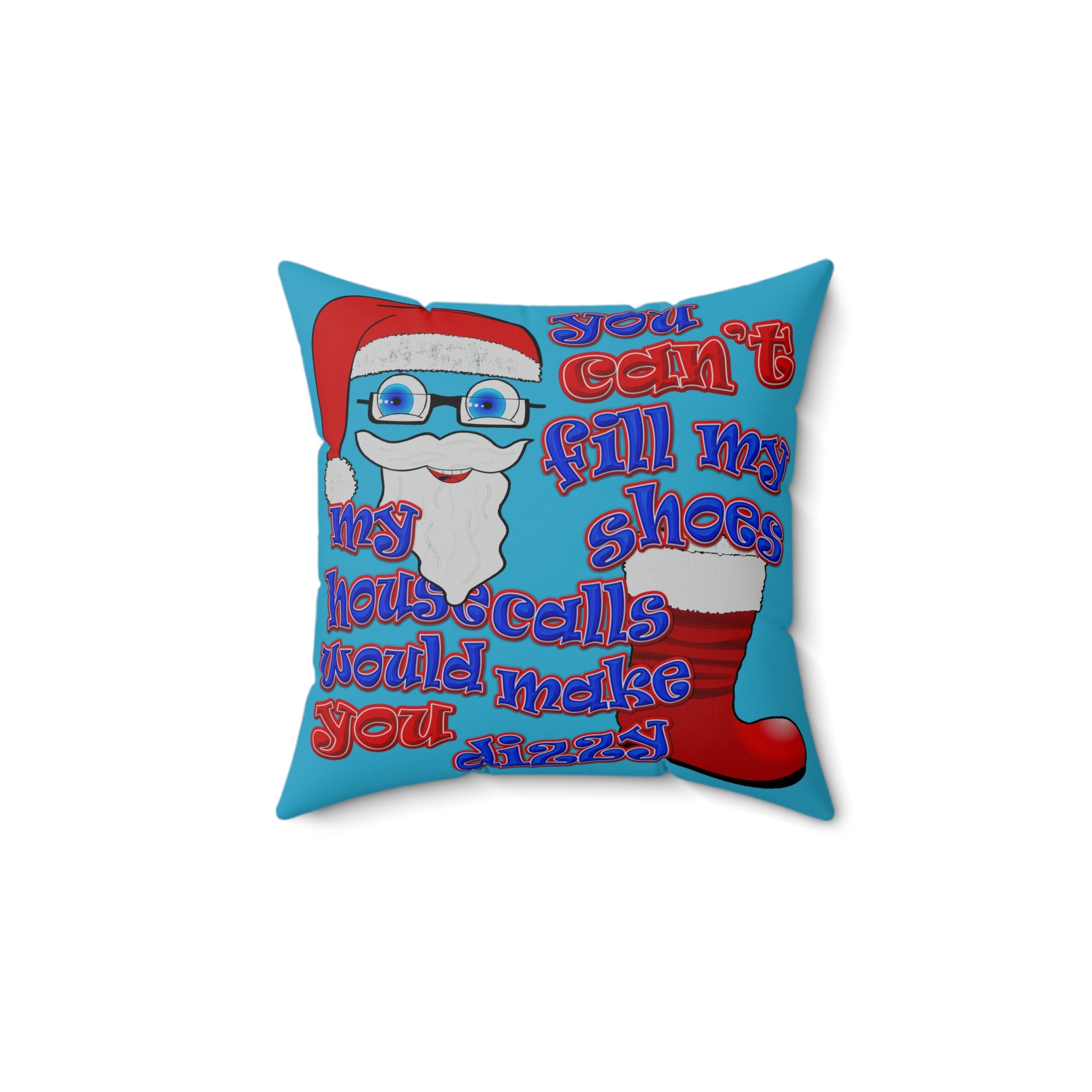santa's shoes - Spun Polyester Square Pillow - (turquoise)