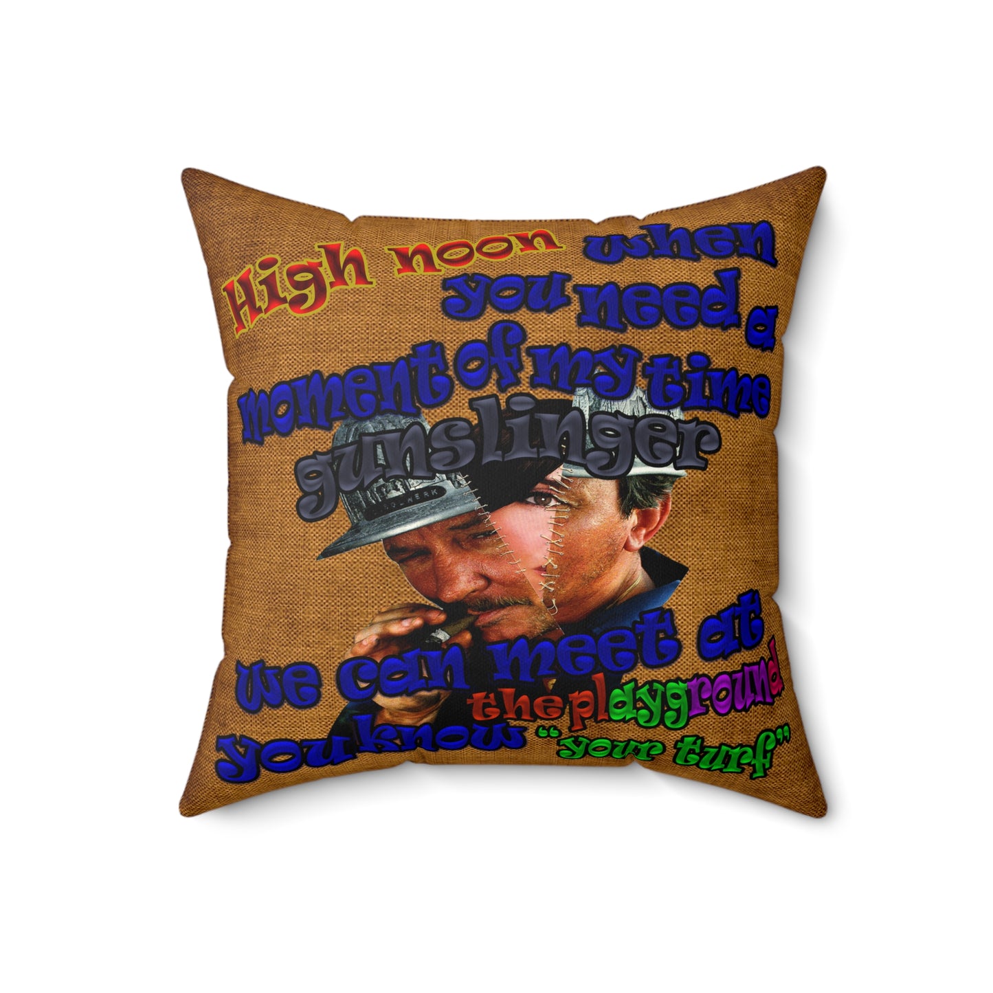 high noon - Faux Suede Square Pillow - (dichromatic brown papyrus)