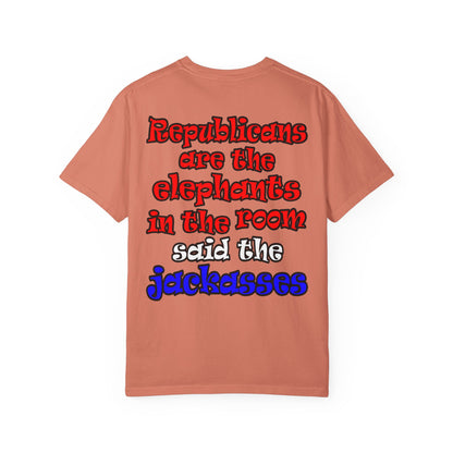 donkeys and elephants - Unisex Garment-Dyed T-shirt