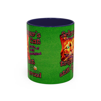 schrodinger's cat - Accent Mug (green turf)