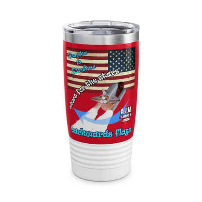 shoot for the stars - Ringneck Tumbler, 20oz (dark red)