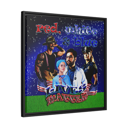 rw&b lives matter - framed canvas art ('snoops' background)
