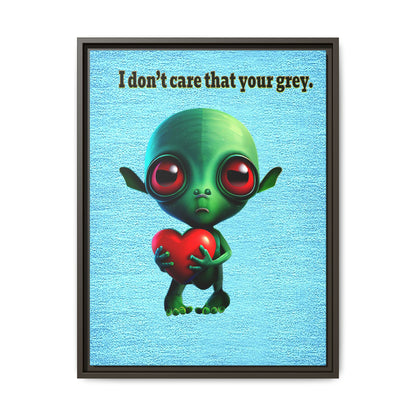 I don't care that your grey - framed canvas art (faded blue)