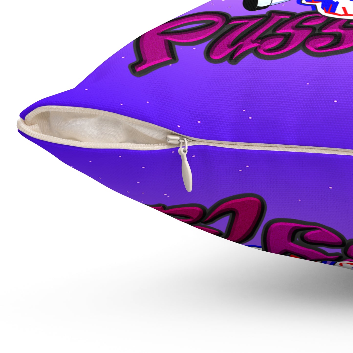 tag that - Spun Polyester Square Pillow - (purple-pink wave)
