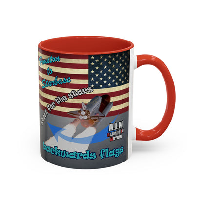 shoot for the stars - Accent Mug (grey-light grey)
