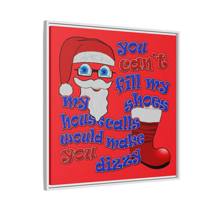 santa's shoes - framed canvas art (red)