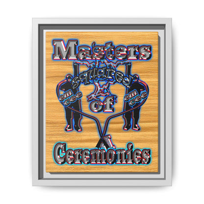 em cee squared - framed canvas art (butterscotch wood finish)