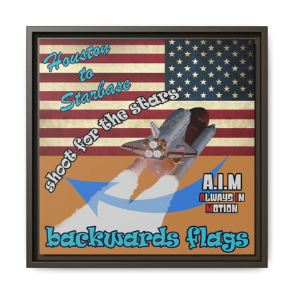 shoot for the stars - framed canvas art (light brown)