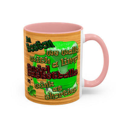celtics logo - Accent Mug (butterscotch wood finish)