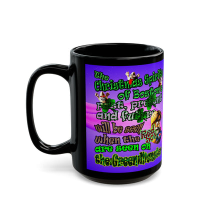christmas spirits of boston - Black Mug (purple-pink wave)