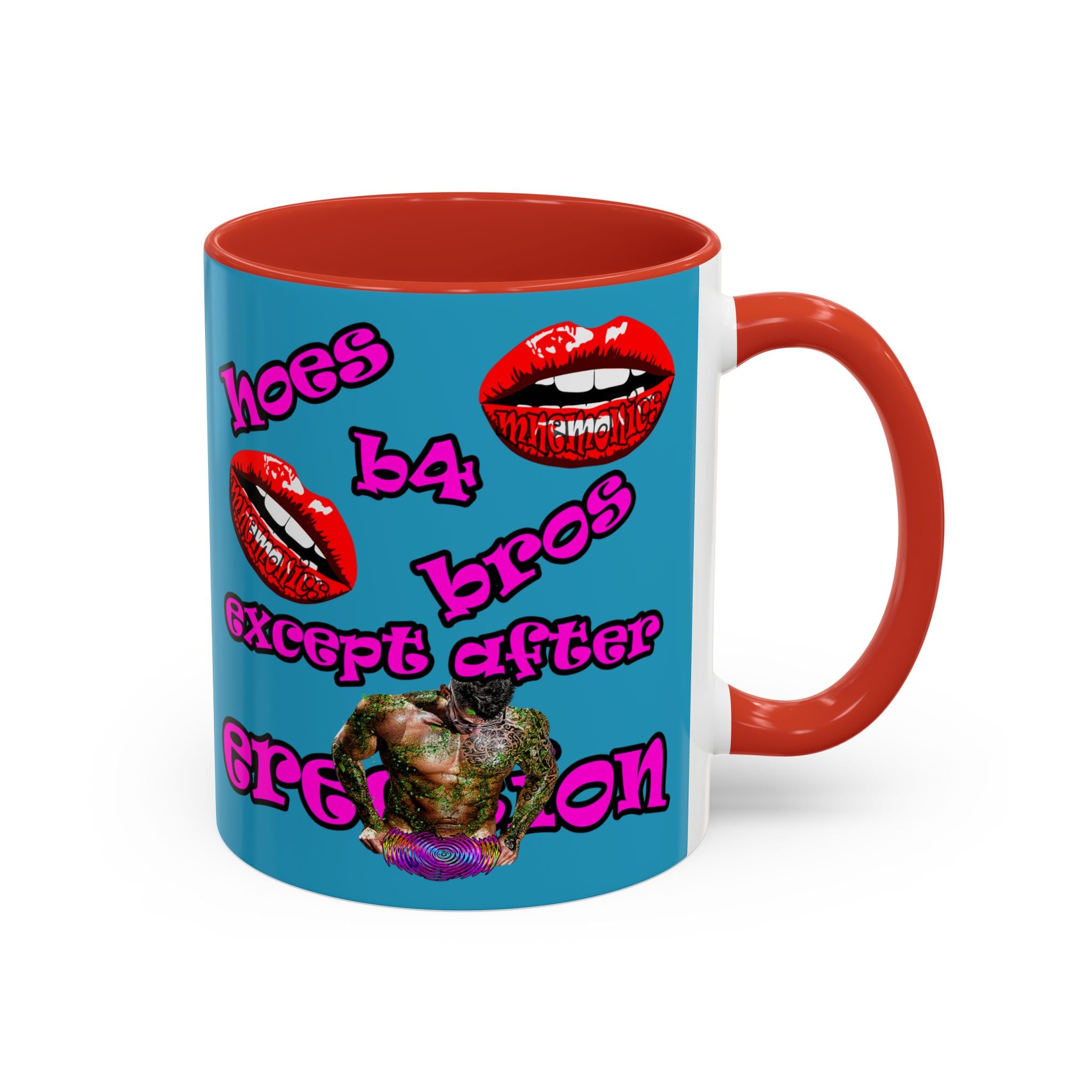 hoes b4 bros - Accent Mug (turquoise)