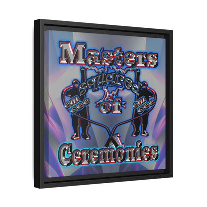 em cee squared - framed canvas art (grey-pink wave)