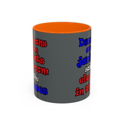 donkeys and elephants - Accent Mug (dark grey)