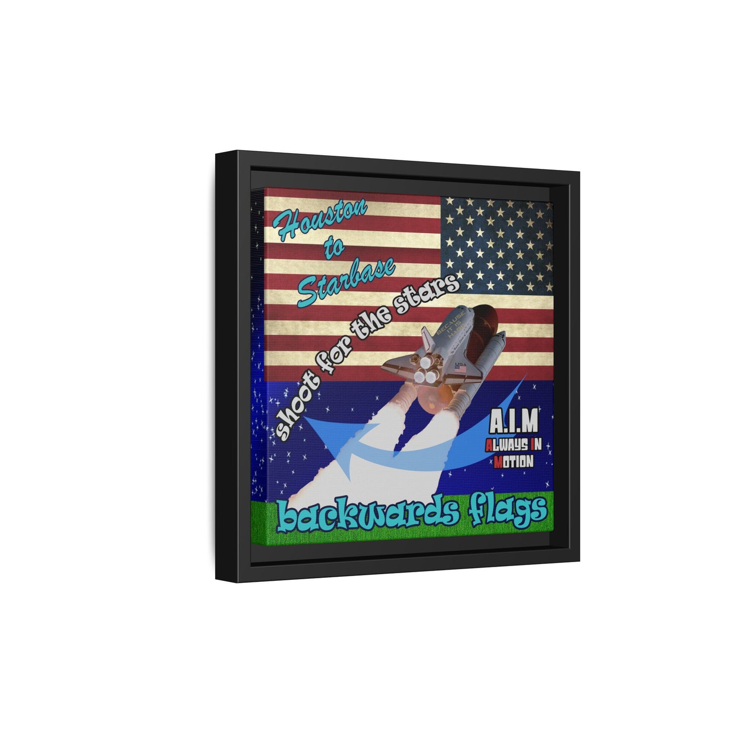 shoot for the stars - framed canvas art ('snoops' background)