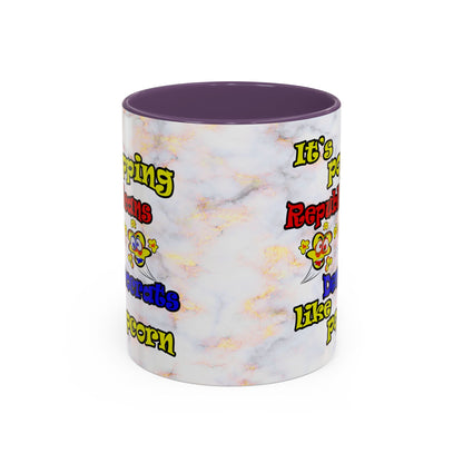 popping like popcorn - Accent Mug (white marble)
