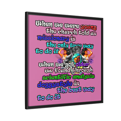 doggystyle - framed canvas art (light pink)