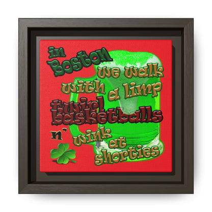 celtics logo - framed canvas art (red)