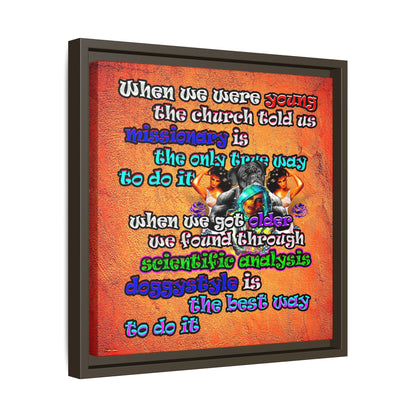 doggystyle - framed canvas art (burnt orange)