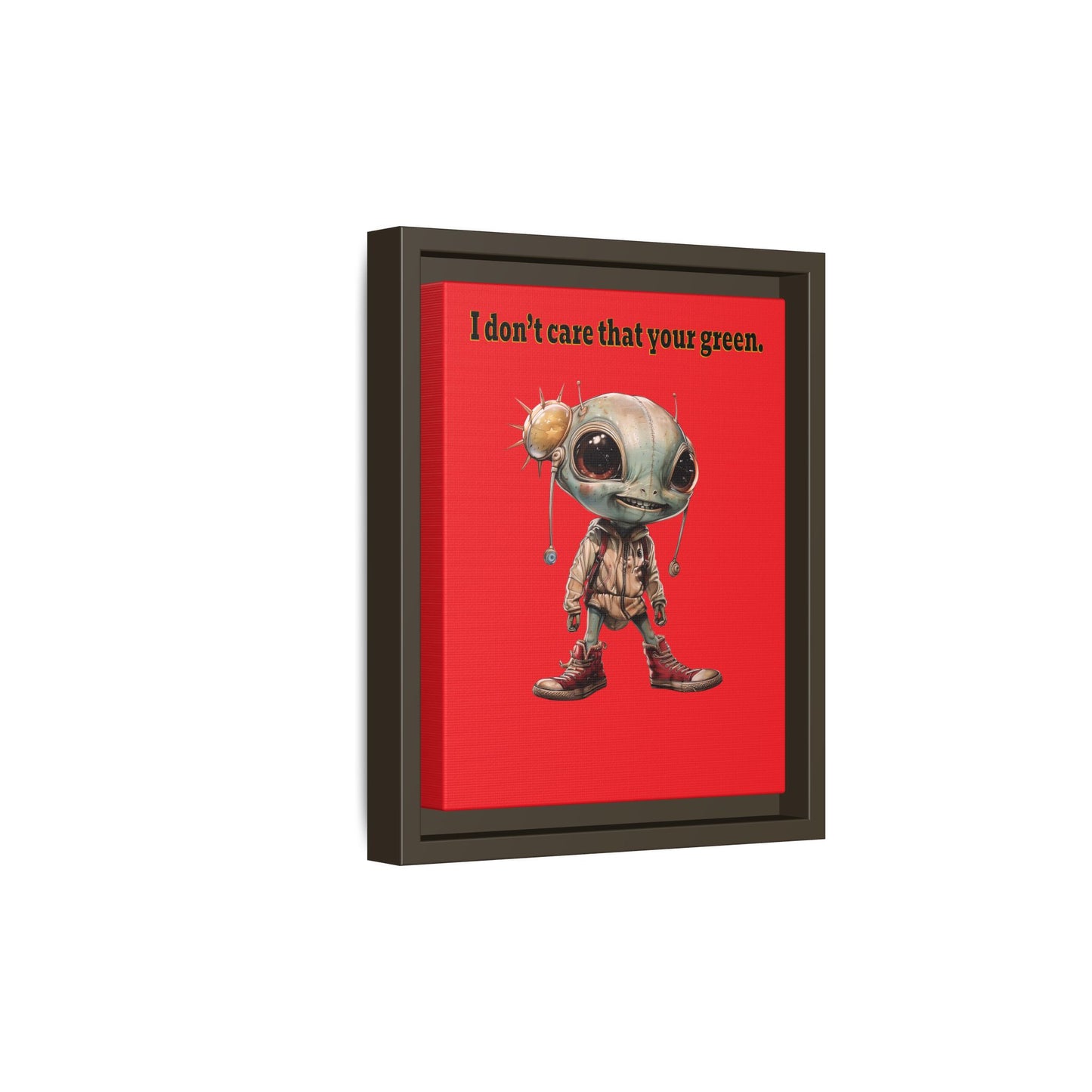 I don't care that your green - framed canvas art (red)