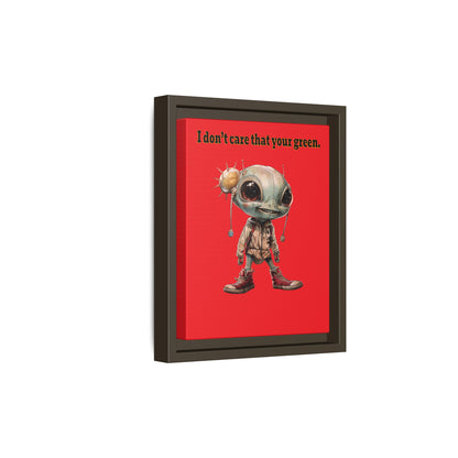 I don't care that your green - framed canvas art (red)