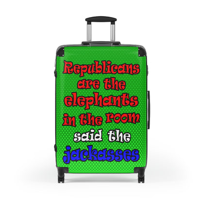 donkeys and elephants - Suitcase (logo green)
