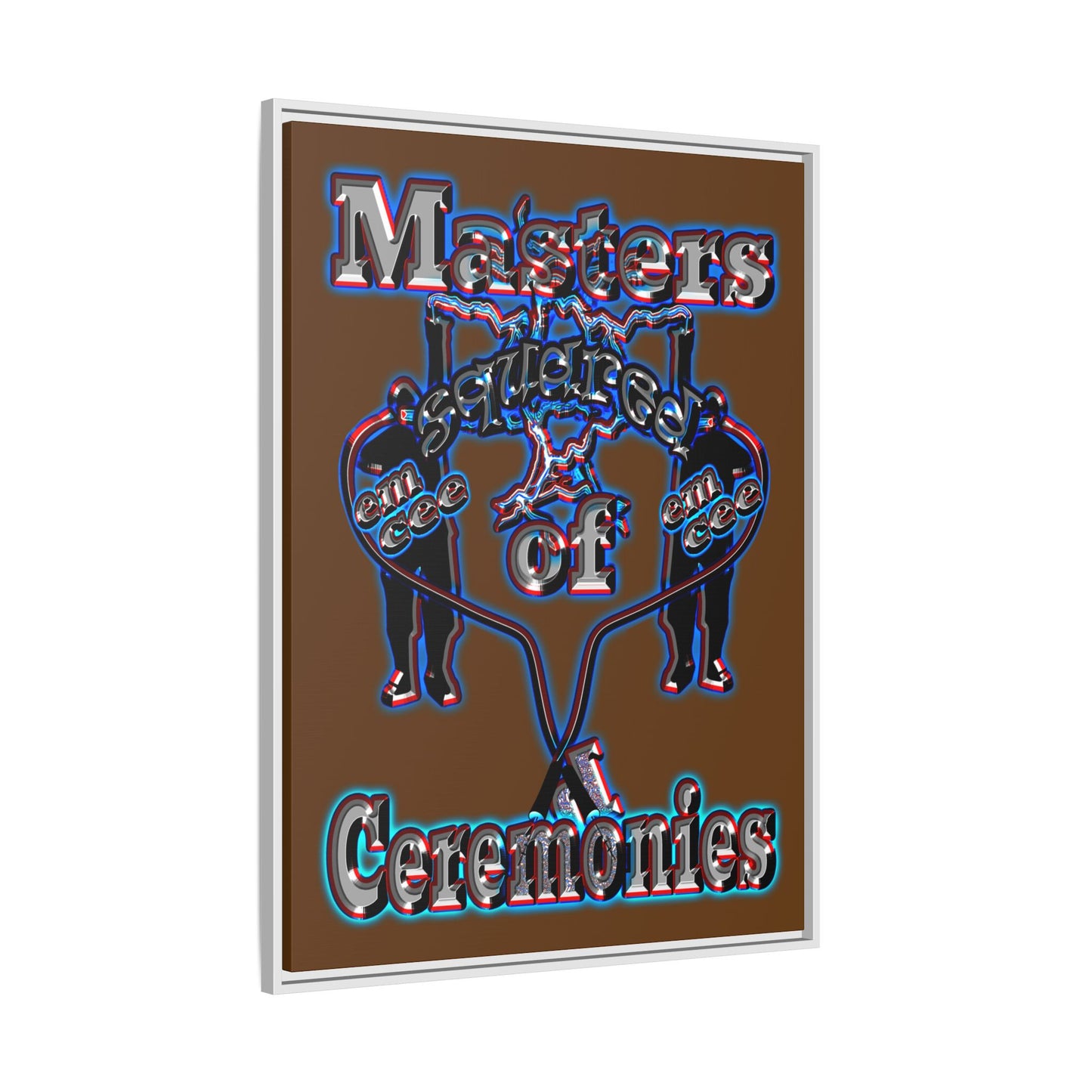 em cee squared - framed canvas art (brown)