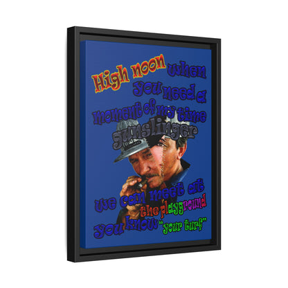 high noon - framed canvas art (dark blue)