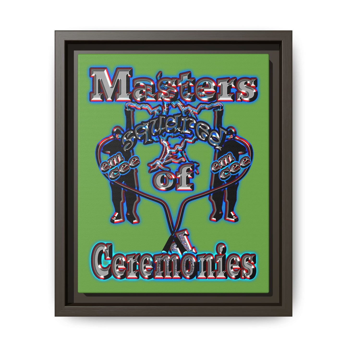 em cee squared - framed canvas art (green)