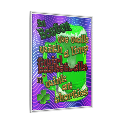 celtics logo - framed canvas art (purple wave)