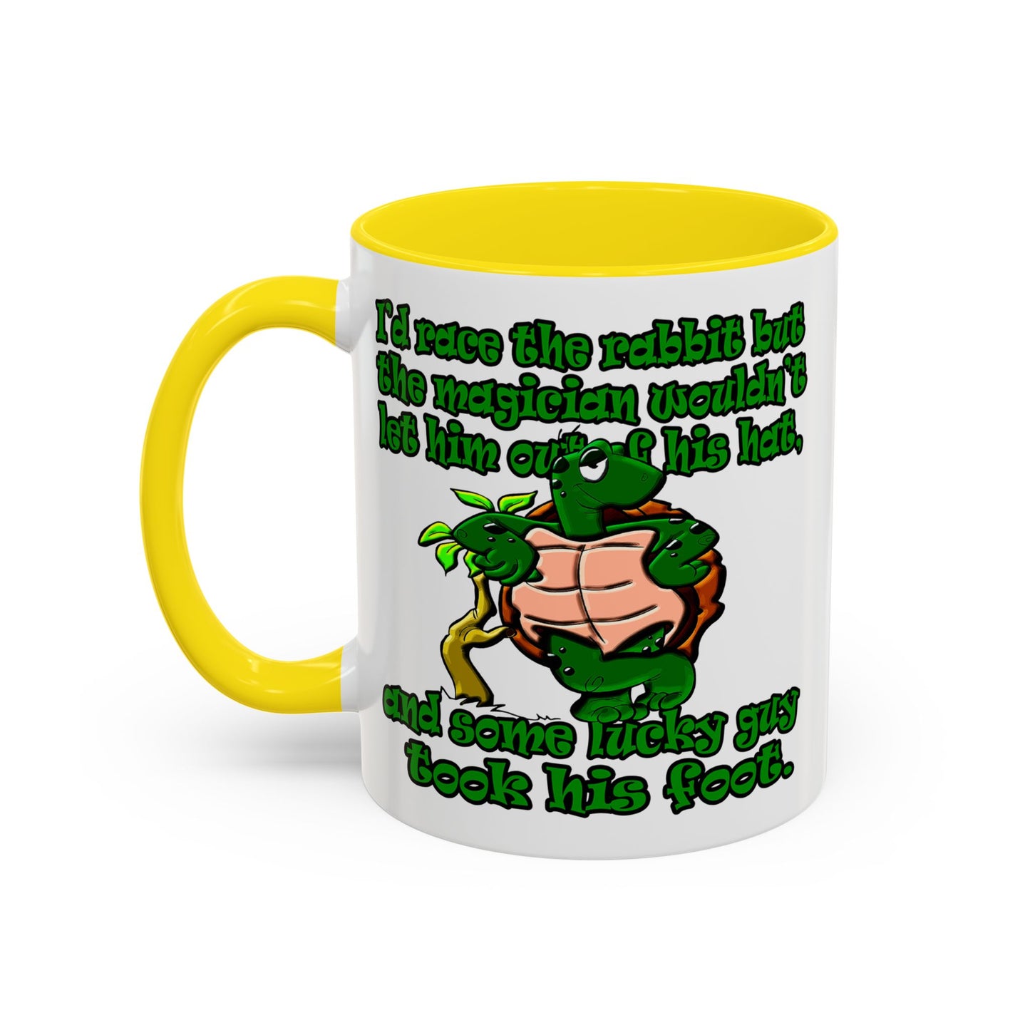 turtle race - Accent Mug (white)