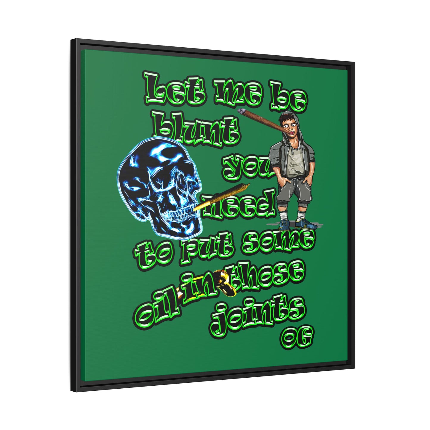 og - framed canvas art (dark green)