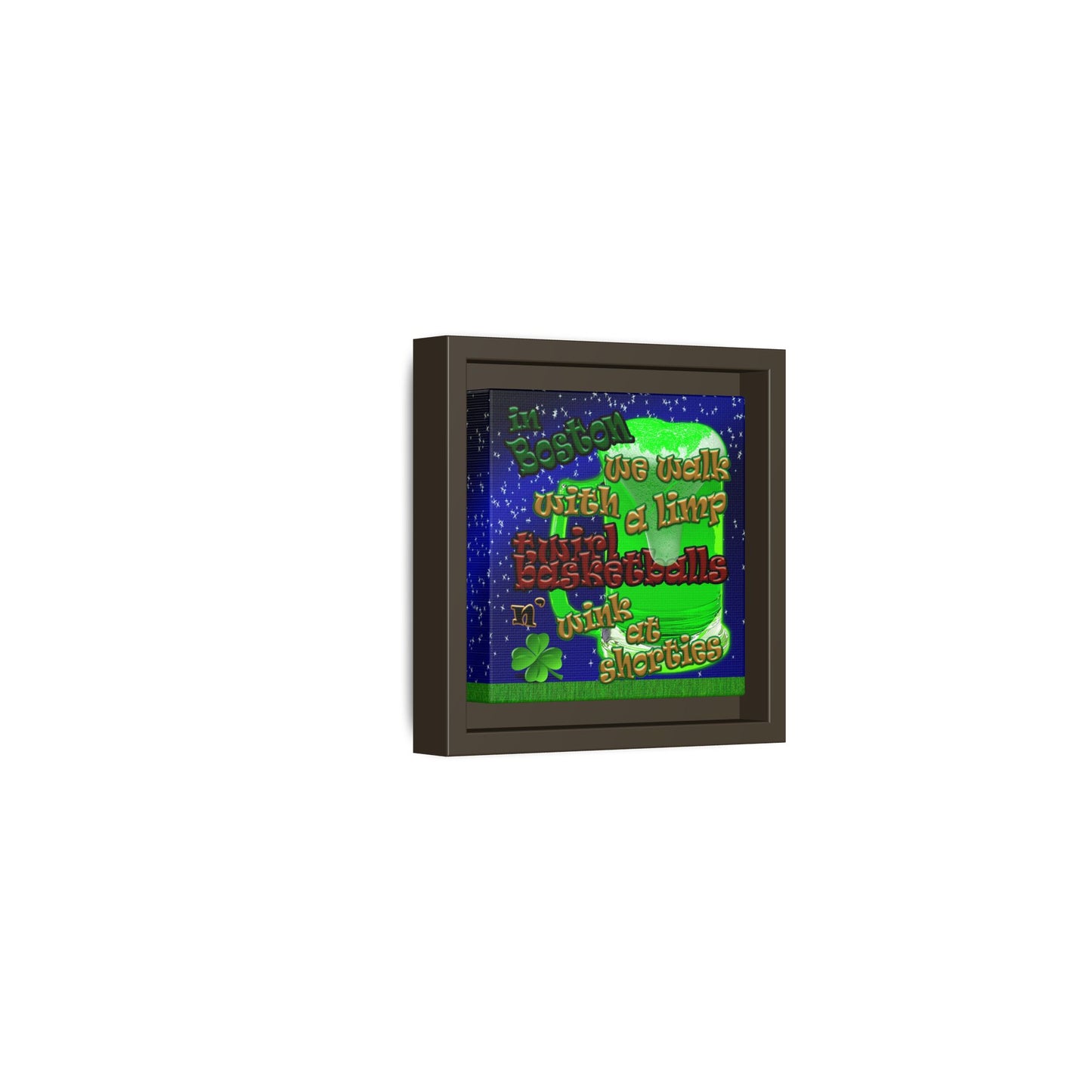 celtics logo - framed canvas art ('snoops' background)
