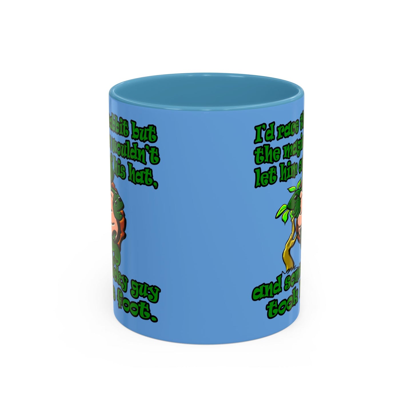 turtle race - Accent Mug (light blue)