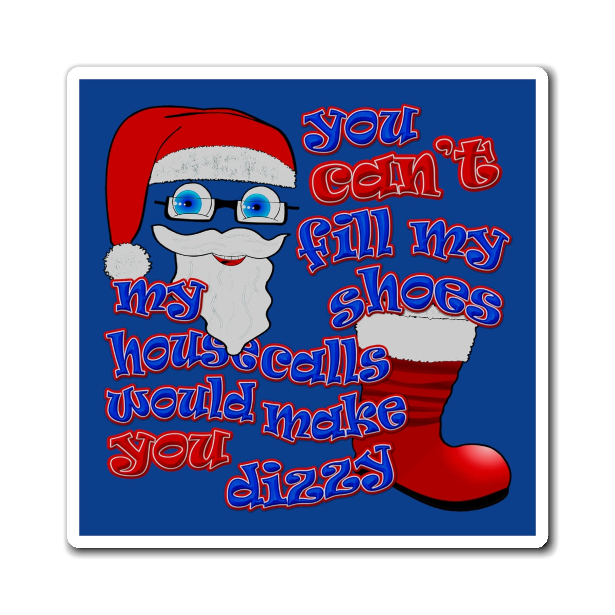 santa's shoes - Magnets - (dark blue)