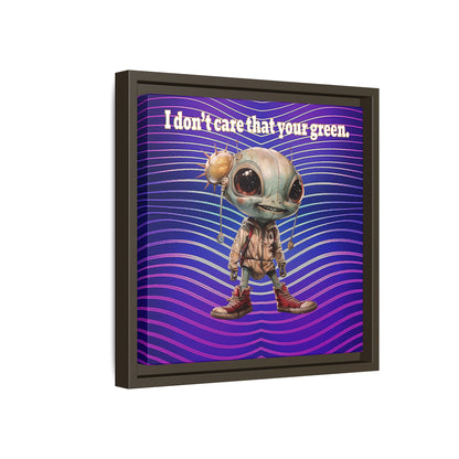 I don't care that your green - framed canvas art (purple wave)