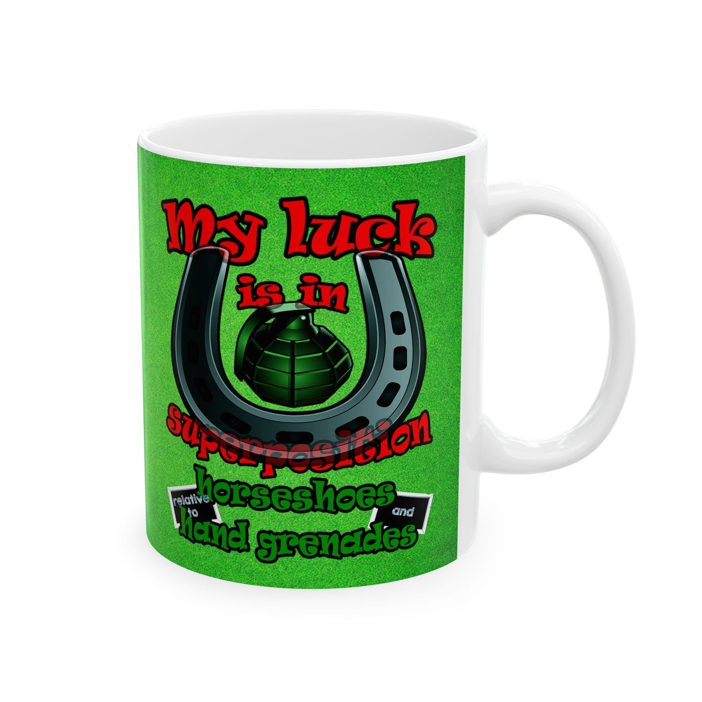 my luck - White Mug (green turf)