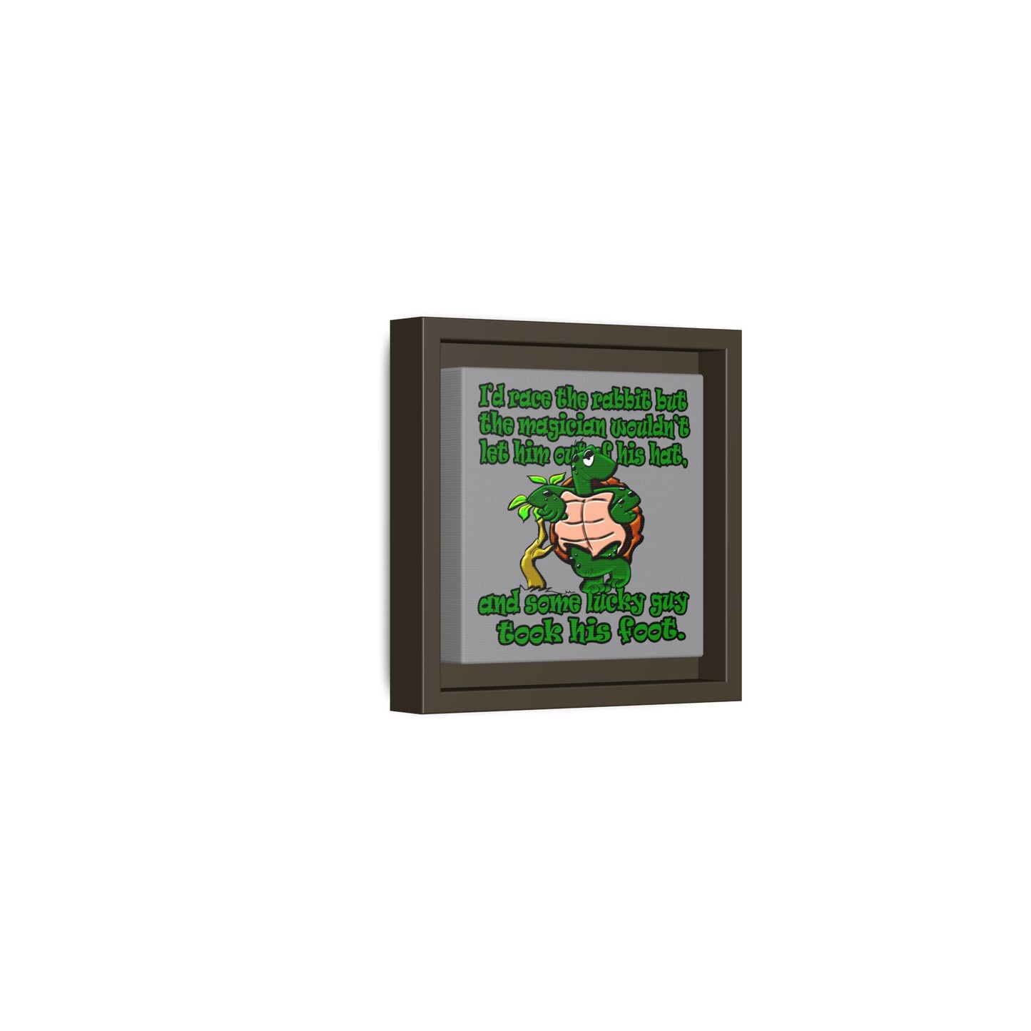 turtle race - framed canvas art (grey)