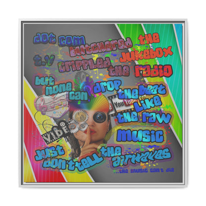 drop the beat - framed canvas art (rainbow split)