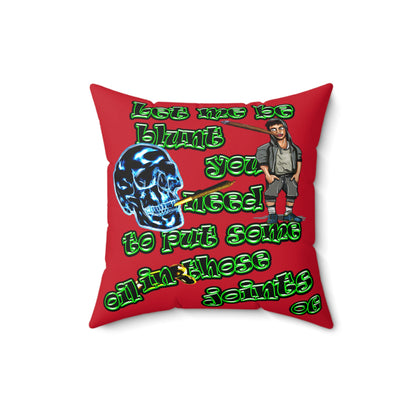og - Spun Polyester Square Pillow - (dark red)
