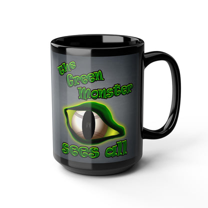 green monster - Black Mug (grey-light grey)