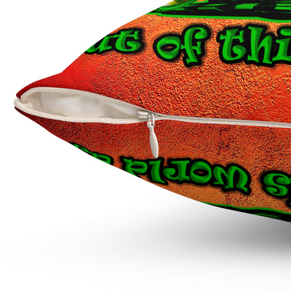 disc jockey - Spun Polyester Square Pillow - (burnt orange)
