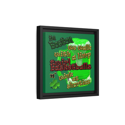 celtics logo - framed canvas art (dark green)