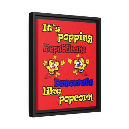popping like popcorn - framed canvas art (red)