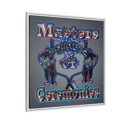 em cee squared - framed canvas art (grey-light grey)