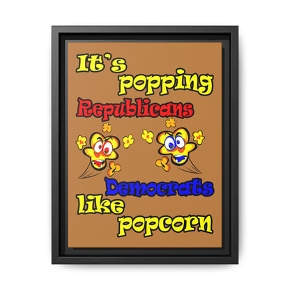 popping like popcorn - framed canvas art (light brown)