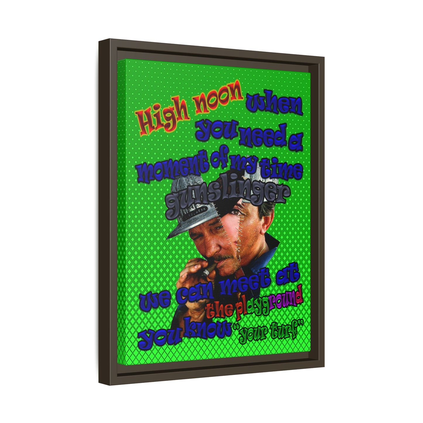 high noon - framed canvas art (logo green)