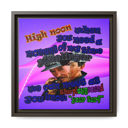 high noon - framed canvas art (purple-pink wave)