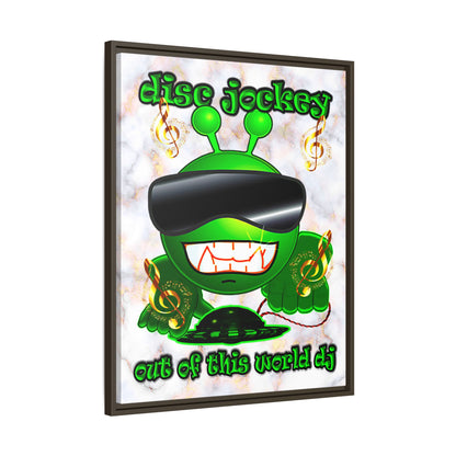 disc jockey - framed canvas art (white marble)